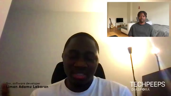 Liman Adamu speaking about learning new frameworks over a weekend to pass code challenges